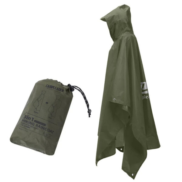 f7b3f66545117842 Outdoor 3 In 1 Raincoat Hooded Sleeve Waterproof Rain Poncho Motorcycle Rain Cover Camping Hiking Travel Portable Rainwear Tent