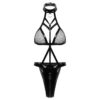 f7bf13e7d96849a4 Porn Sexy Lingerie Bodysuit Women Underwear Leather Mesh Zipper Erotic Sensual Lingerie Woman Latex Body Exotic Costumes
