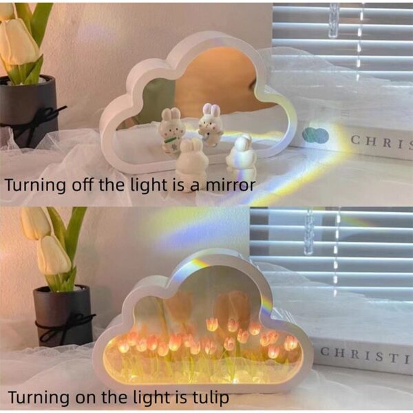 f7c222368dfb132f 1pc Handmade DIY Creative Gift Tulip Flower Sea Night Light, Atmosphere Lamp, When The Light Is Turned Off, It Functions As A Mi