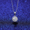 f7d8cdd4628fe11a CZCITY Moissanite Diamond Pendant Necklaces Round Classic Simple For Women Sterling Sier Chain Trending Iced 1CT