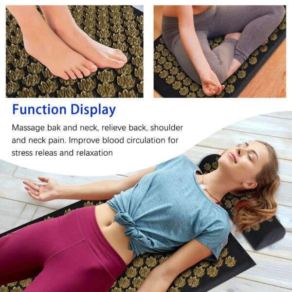f7e773462a693bf5 Kuznetsov's Applicator Nonslip Acupressure Yoga Cushion Sensi Massage Body Mat With Needle Foot Massager Pillow Neck Fitness Pad
