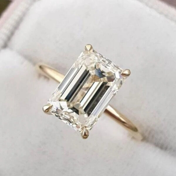 f7ee5d9cf1238650 SpringLady Sterling Sier 8*10mm Emerald Cut Four-claw White High Carbon Diamond Ring Women's Fine Jewelry Accessories
