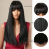 Black Long Straight for Women Natural Hair Synthetic Wigs Daily Cosplay Heat Resistant