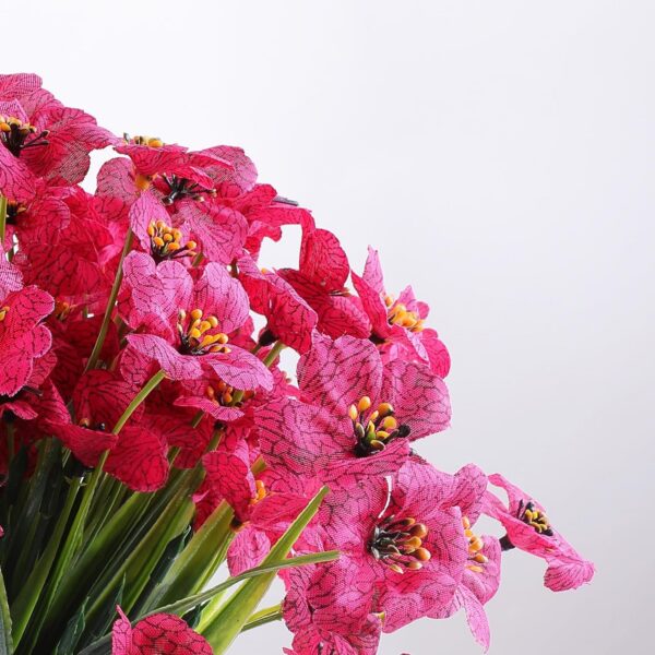 f7f0edfa4322fd20 24 Bundles Artificial Flowers for Outdoor,No Fade Fake Plastic Flowers Faux Plants for Decoration Hanging Planters Indoor Outside Garden Porch Window Box Home Wedding Farmhouse