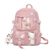 f7fda55cb3996e84 Popular Pink Purple Color Girls High School Student Backpack Bags