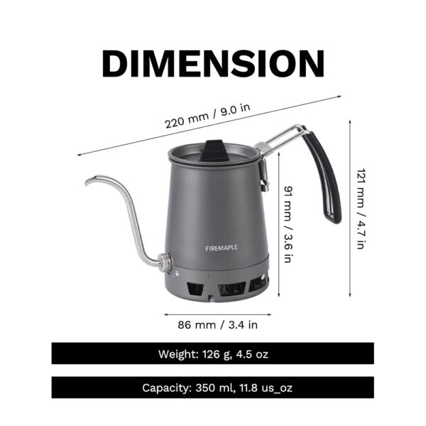 Fire-Maple Petrel Pour-Over Coffee Kettle Gooseneck Spout Coffee Pots Detachable Spout Handle Portable Foldable HX Kettle