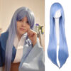 Long Straight Cosplay Wig Purple Black Red Pink Blue Dark Brown 100 Cm Synthetic Hair Wigs