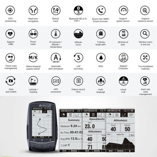 f820f363fde98eb9 MEILAN M1 Bike Computer GPS 2.6-inch Screen Cycg Wireless Speedometer Tracker Odometer Road MTB Bicycle Navigation ANT+