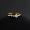 Ever Fade 14K Ring for Women Solitaire 2.0ct Round Cut Zirconia Diamond Wedding Band Bridal 14k Gold Jewelry