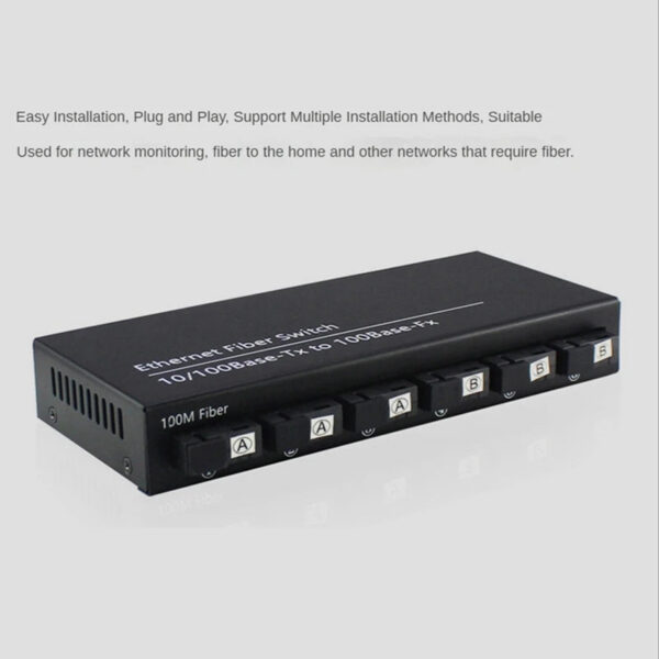 f831d44245f54532 6Port 10/100M Ethernet Switch 6 Fiber Port 25KM 2UTP RJ45 Fiber Optical Transceiver Optical Media Converter