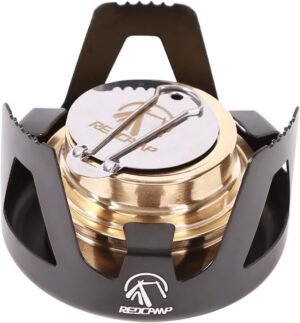 REDCAMP Mini Spirit Burner, Ultralight Portable Alcohol Stove for Backpacking Hiking Outdoor, Small Lightweight Camping Stove for BBQ Cooking Picnic, Black