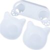 f8619d29389c7ff2 Anti Vomiting Cat Bowls - Elevated Tilted 15° Cat Food Bowl, Raised Plastic Cat Dishes with Non-Slip Rubber Base Stand Kitty Bowl for Cats (White)