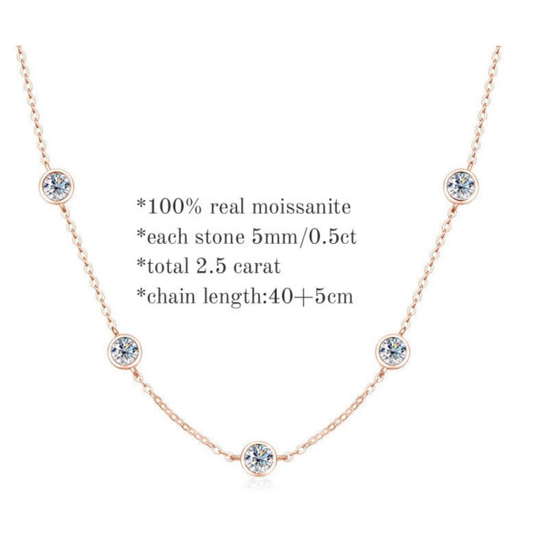 TBCYD 3/4/5mm D Color Moissanite Choker Necklace For Women S Sier Round Cut Diamond Bubble Neck Chain Party Jewelry Gifts