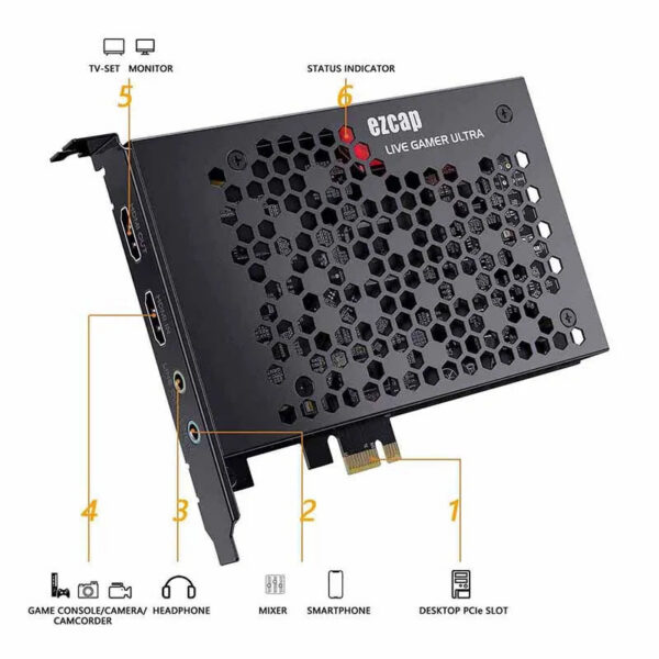 4K 60fps HDR Loop PCI-e HDMI Video Capture Card 4Kp30 1080P@120FPS Game Recording Live Streaming for Nintendo Switch PS4 Xbox PC