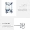 MODIAN 925 Sterling Silver Simple Emerald Cut CZ Stud Earrings Hypoallergenic Earrings For Women Wedding Engagement Fine Jewelry