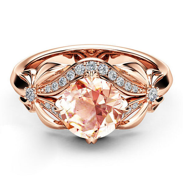 f8bbfb1b5737619e Vintage Diamond Rose Gold Wedding Ring for Women pure topaz bague anel Jewelry anillos de Bizuteria Gemstone