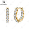 f8c2270363a5e1cb Kuololit Moissanite Earrings for Women 18K 14K 10K Solid Gold White Gold 925 Silver Clip Hoop Square for Party Christmas Classic