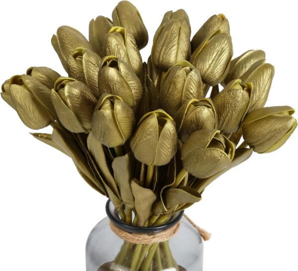 IPOPU 12PCS Pink Tulips Artificial Flowers for Decoration Fake Tulips Real Touch Fake Pink Flowers Artificial Floral Arrangements Pink Faux Tulips Decor Table Home Kitchen Wedding Decorations (Pink)