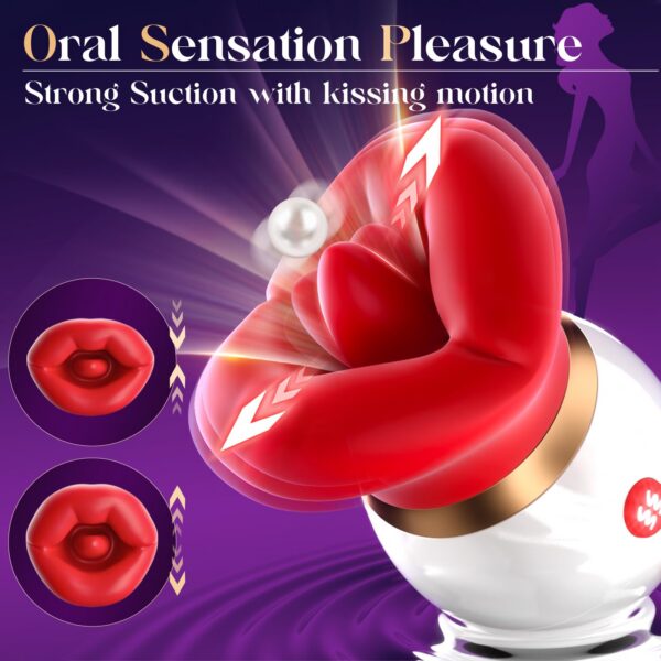 f8e34c947f86ea9b Vibrator Adult for Women - 3IN1 Mouth-Shaped Vibrator, 10 Tongue Licking 3 Sucking Nipples Anal Clit Sucker Vibrater, G Spot Vibrators Clitoral Stimulator Couples Sex Toys