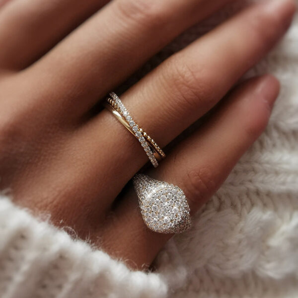 f8e8f654cdbd350c Knobspin S Sterling Sier White Gold Plated Full Diamonds Sparkling Rings For Women Men Party Fine Jewelry
