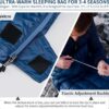 Naturehike Ultra Lightweight Envelope Sleeping Bag for Adults, 3-4 Seasons, Waterproof Sleeping Sack for Camping, Hiking, Mountaineering, Indoor, Backpacking, Outdoor, Duck Down