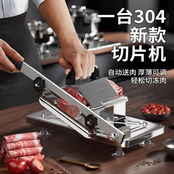 f900f4ef128dc189 GIANXI Mutton Roll Slicer Machine Stainless Steel Meat Slicer Beef Thin Slice Frozen Meat Household Barbecue Hot Pot Cooking