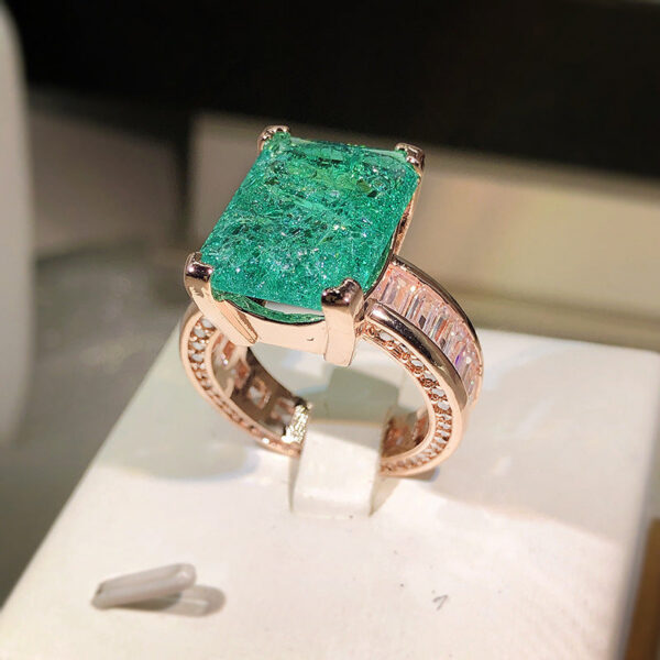 NEW Fashion Gold S Sier Emerald Paraiba Couples Ring For Women Full Diamond Zircon Engagement Gift Jewelry