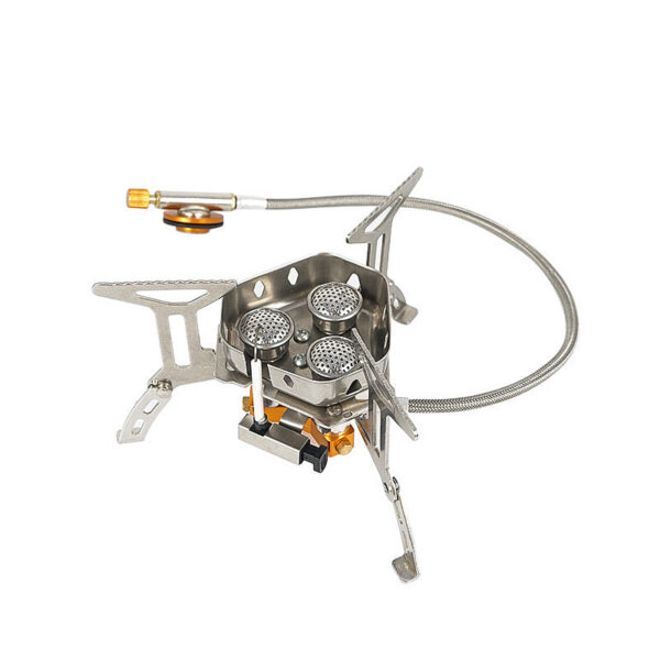 f91dbd61e373055c Newest Arrival Portable Three Head Windproof Camping Picnic Burner Outdoor Foldable Gas Stove