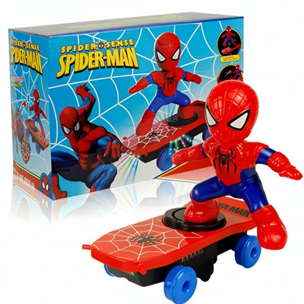 f928a6837138951c Spiderman Automatic Flip Rotation Skateboard Acousto-Optic Car Ultraman Electric Music Toy Stunt Scooters Christmas Toys