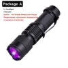 f934c1f04aa37dfb UV LED Portable 395nm Black Light Wavelength Violet Flashlight Pet Urine Scorpion Feminine Hygiene Detector Torch