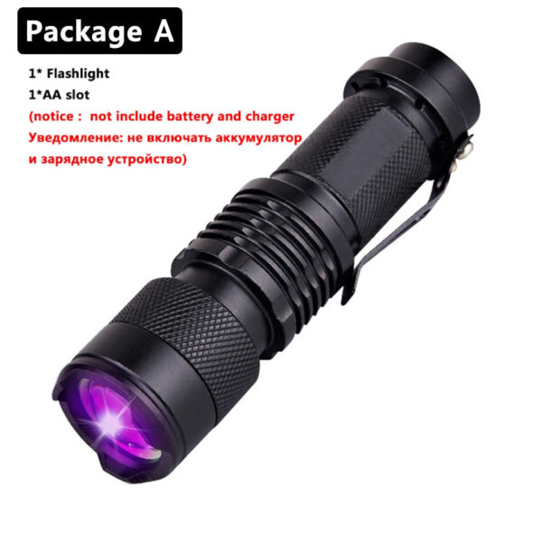 f934c1f04aa37dfb UV LED Portable 395nm Black Light Wavelength Violet Flashlight Pet Urine Scorpion Feminine Hygiene Detector Torch