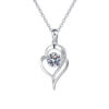EWYA GRA Certified 1 Carat Moissanite Pendant Necklace for Women Party Sterling Sier Diamond Chain Necklaces