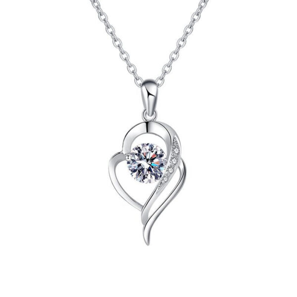 EWYA GRA Certified 1 Carat Moissanite Pendant Necklace for Women Party Sterling Sier Diamond Chain Necklaces
