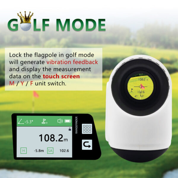 touch screen Range Finder Golf Telescope rechargeable rangefinder LCD Display Laser Distance meter with Flag-Lock 600m