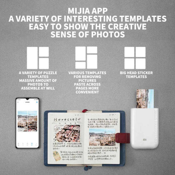 f94dc6db38cdfcac Xiaomi AR Printer 300dpi Portable Photo Mini Pocket With DIY Share 500mAh Picture Printer Pocket Printer Work With Mihome APP