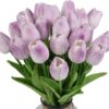 f95c5606c6e0eb0f IPOPU Real Touch Purple Tulips 24PCS Artificial Flowers for Decoraion Fake Tulips Light Purple Flowers Floral Arrangements Artificial Faux Tulips Decor for Table Home Kitchen Decor (Light Purple)