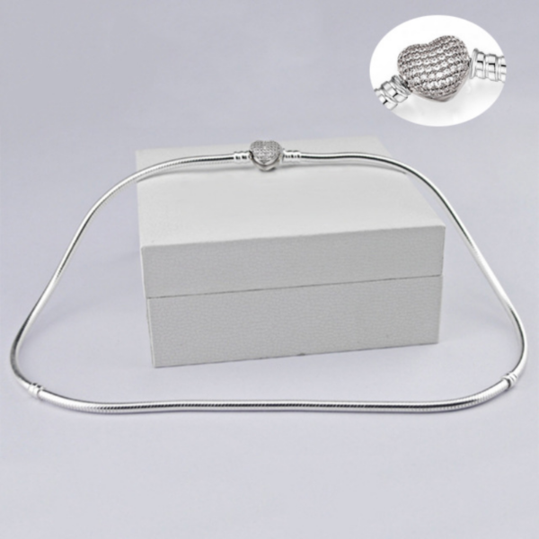 High Quality 45cm Length Sier Color Charm Necklace Snake Chain Fit Brand Original Pendant Necklaces For Women Jewelry Making