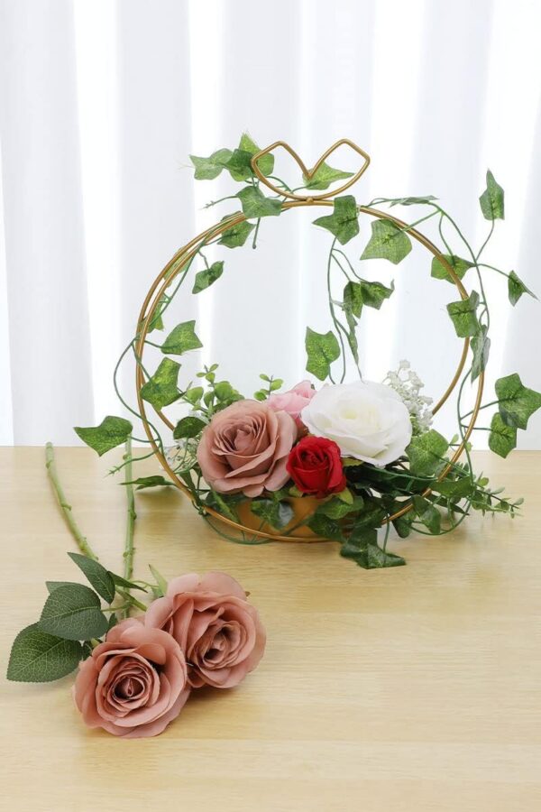 Artificial Rose Flower Dusty Rose Flower Silk Flowers 12 pcs with Long Stem Silk Roses Bouquet for Wedding Bridal Shower Party Home Decoration
