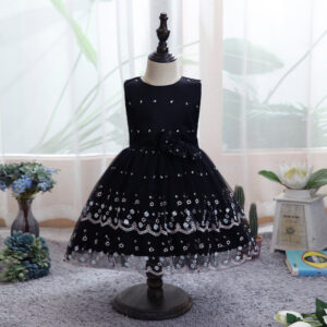 f979855d83f57448 Kids Dresses Children Baby Girl 4 Colors S-XL European and American Wedding Party Performance Birthday Skirt
