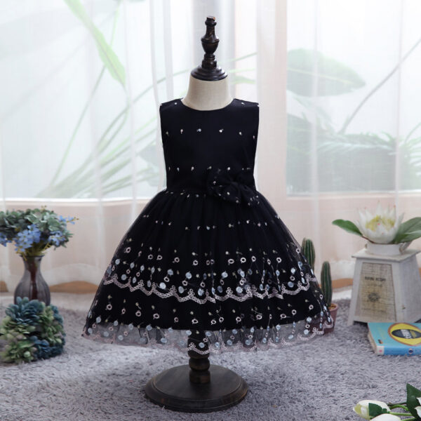 f979855d83f57448 Kids Dresses Children Baby Girl 4 Colors S-XL European and American Wedding Party Performance Birthday Skirt
