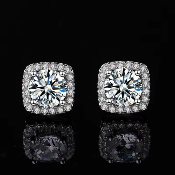 f98224467c87899c 925 Sterling Silver 1-2 Carat Moissanite Stud Earrings Hip Hop Rock Style Couple Men Women Anniversary Birthday Gift