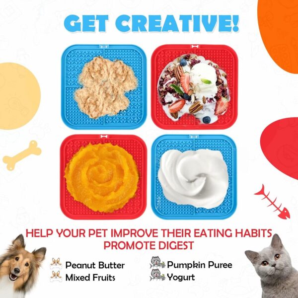 Dog Slow Feeders Helps Reduce Boredom & Anxiety丨Feeder Mat for Yogurt or Peanut Butter丨Dog Puzzle Toy Alternative to a Slow Feeder Dog Bowl丨Interactive Dog Toy Help for Nail Trimming丨Bathing