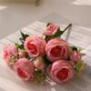 f9d6224c5a7e6dda 30cm Rose Pink Silk Bouquet Peony 5 Big Head 4 Small Bud Bride Wedding Home Decoration Artificial Flower