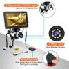 7 Inch 1080P LCD Digital Microscope 50X-1200X Soldering Electronics Microscopes With LED Lights Support PC Computer