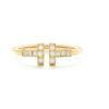 2024 designer ring Double Ring Serling Sier Plaed Rose Gold Opening Inlaid With Diamond Half Wedding Anniversary for women gift with boxq1
