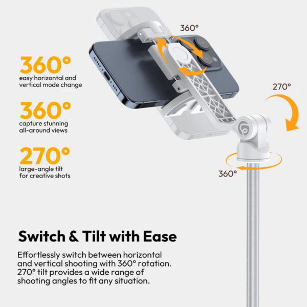 f9ed8ebcff0bd69f Ulanzi TT88 1.44M Overhead Selfie Stick Phone Tripod with Magnetic Clamp Wireless Remote Extension Tripod for LiveStreaming Vlog