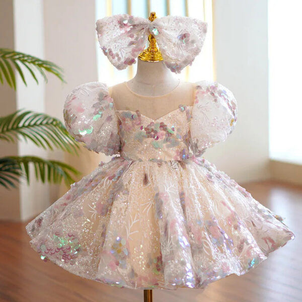 f9ee80fb69125ca2 Children Evening Dresses for Girls 3 12 14 Years Kids Birthday Party 2023 Fluffy Ball Gown Wedding Prom Formal Lace Dress