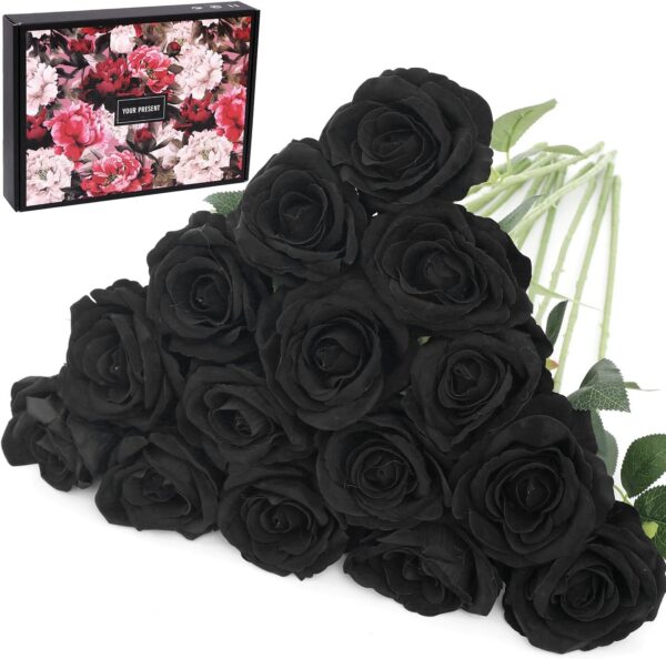 15Pcs Artificial Roses Velet Real Touch Single Stem Fake Roses Silk Realistic Bouquet Flowers Arrangements Home Office Garden Grave Party Wedding Decoration(Light Pink-15p, Blossom Roses)