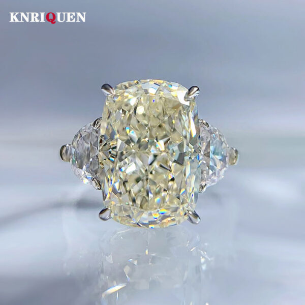 fa0a443712d0d7f2 Trend 100% Real Sier 9*13mm White G High Carbon Diamond Rings for Women Wedding Band Party Fine Jewelry Female Gifts