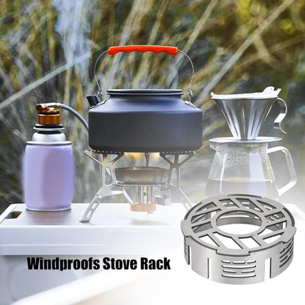 In der Camping-Windschutzscheibe – Herdbauernhof im Freien, Lagerfeuer-Windblock | Tragbarer Edelstahl-Windschutzscheibenring, hitzebeständiges Schild zum Stechen und Kochen